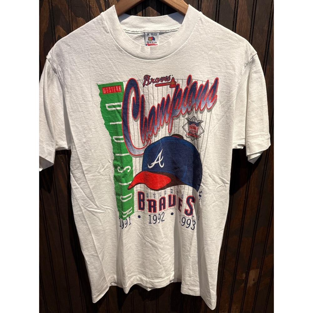 Vintage 1993 Atlanta Braves Western Division Champions T-Shirt Fruit of the L M